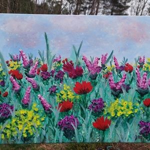 16x20" Original acrylic Wildflower painting